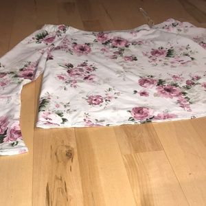 Flower off shoulder shirt